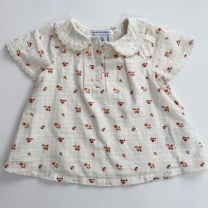 Cupcakes and Cashmere Baby Girl Floral Dress Peter Pan Collar Cottagecore 24M